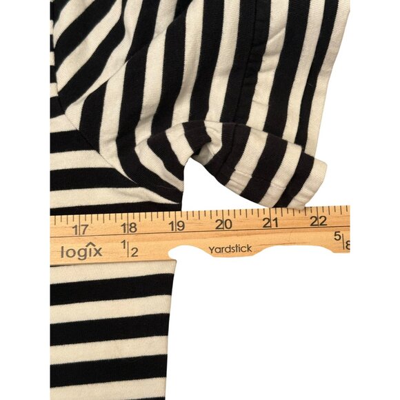 J.Crew Womens Size M Black & White Striped Ruffle Sleeve Top - Picture 6 of 8